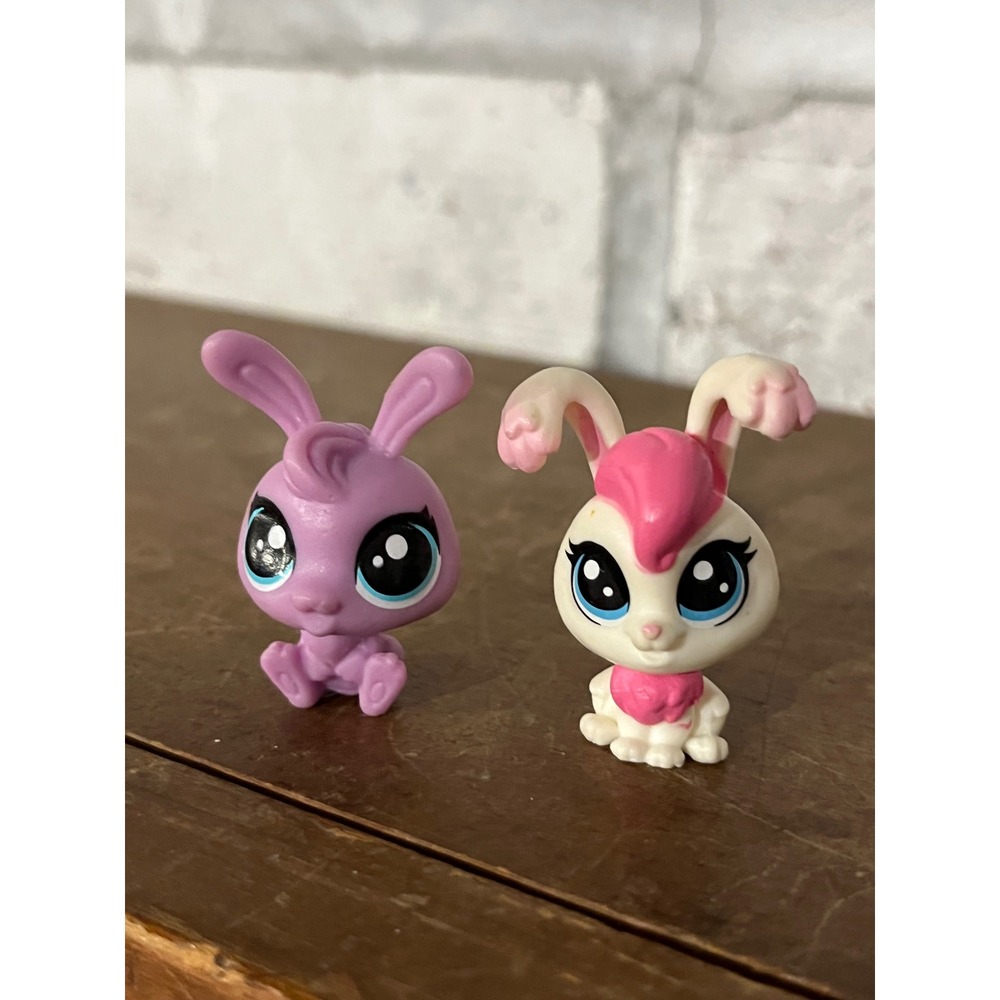 Pair‎ of 2 Littlest Pet Shop LPS Mini Bunny Rabbits